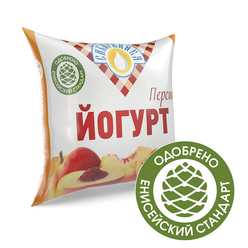 Йогурт фруктовый Персик мдж 2,5% п/п «Сибиржинка» 500 г
