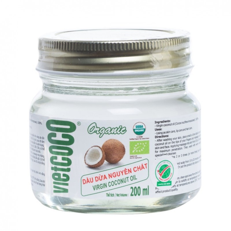 Масло кокосовое  Organic Virgin VietCOCO стекло 200 мл