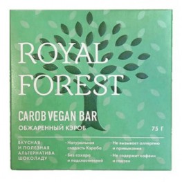 Шоколад CAROB VEGAN BAR (обжар. кэроб) ROYAL FOREST 75 г