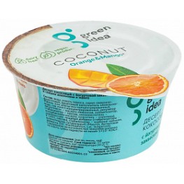Йогурт веганский кокосовый с соком апельсина и манго"Green Idea» 140 г